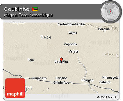 Shaded Relief Panoramic Map of Coutinho