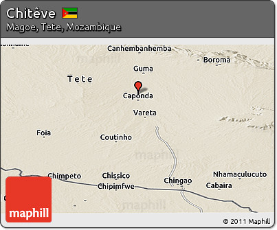 Shaded Relief Panoramic Map of Chitêve