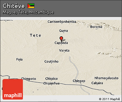 Shaded Relief Panoramic Map of Chitêve