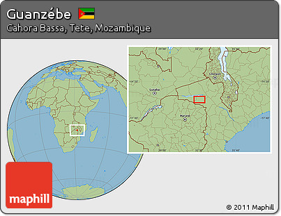 Savanna Style Location Map of Guanzébe
