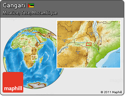 Physical Location Map of Cangari
