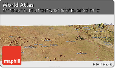Satellite Panoramic Map of the Area around 15° 58' 32" S, 34° 4' 30" E