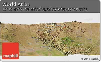 Satellite Panoramic Map of the Area around 15° 58' 32" S, 34° 55' 29" E