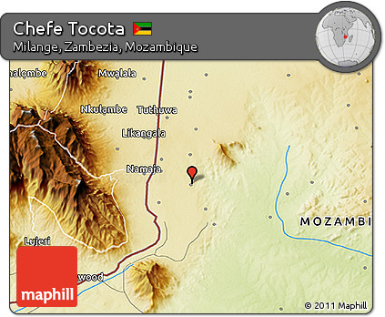 Physical 3D Map of Chefe Tocota