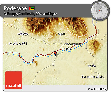 Physical 3D Map of Poderane