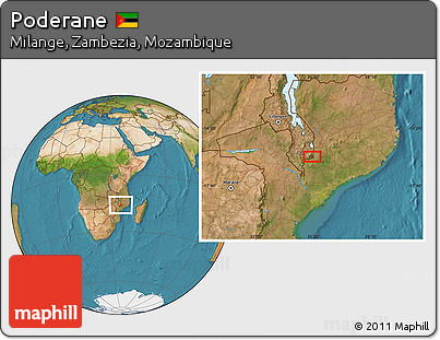Satellite Location Map of Poderane