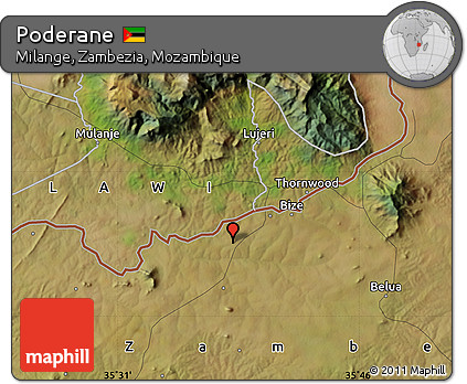 Satellite Map of Poderane