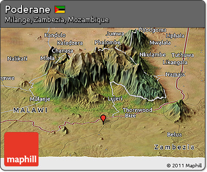 Satellite Panoramic Map of Poderane