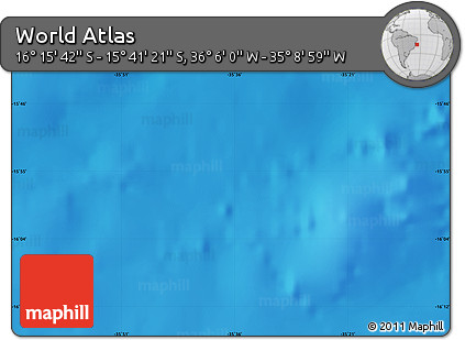 Shaded Relief Map of the Area around 15° 58' 32" S, 35° 37' 30" W