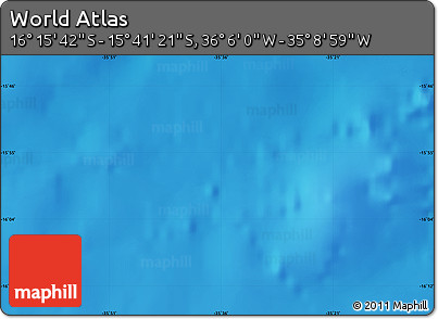 Shaded Relief Map of the Area around 15° 58' 32" S, 35° 37' 30" W