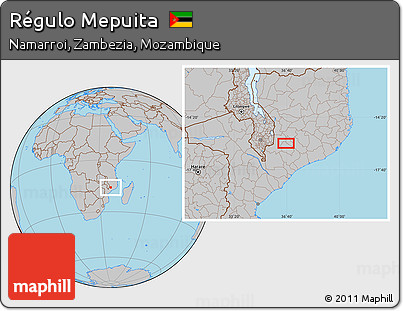 Gray Location Map of Régulo Mepuita
