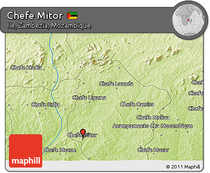 Physical 3D Map of Chefe Mitor