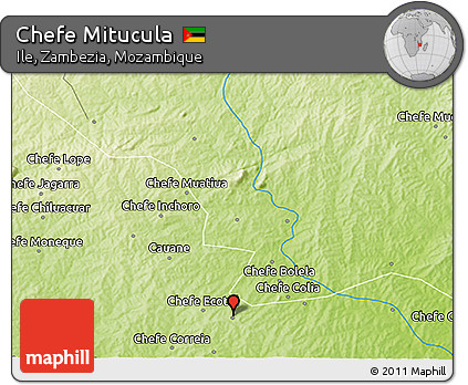 Physical 3D Map of Chefe Mitucula