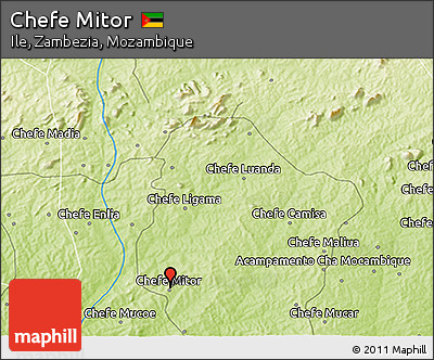Physical 3D Map of Chefe Mitor