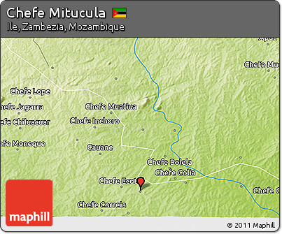Physical 3D Map of Chefe Mitucula
