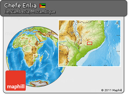 Physical Location Map of Chefe Enlia