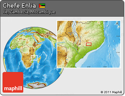 Physical Location Map of Chefe Enlia