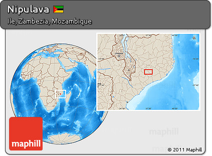 Shaded Relief Location Map of Nipulava