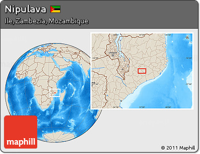 Shaded Relief Location Map of Nipulava