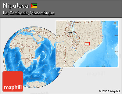 Shaded Relief Location Map of Nipulava