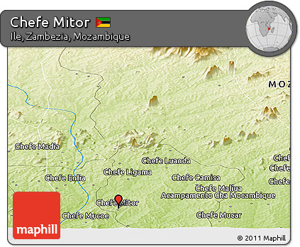 Physical Panoramic Map of Chefe Mitor