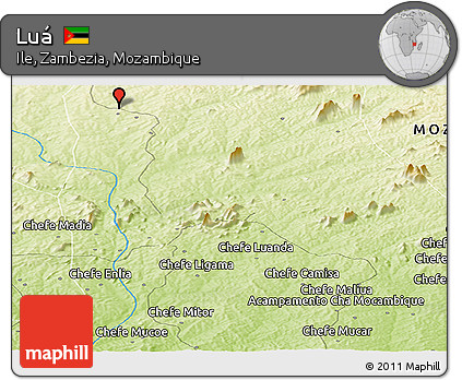 Physical Panoramic Map of Luá