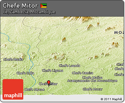 Physical Panoramic Map of Chefe Mitor