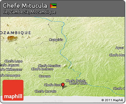 Physical Panoramic Map of Chefe Mitucula