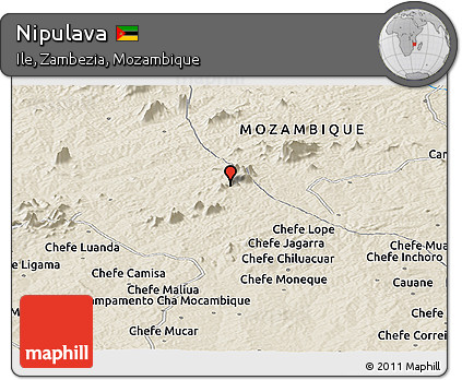 Shaded Relief Panoramic Map of Nipulava