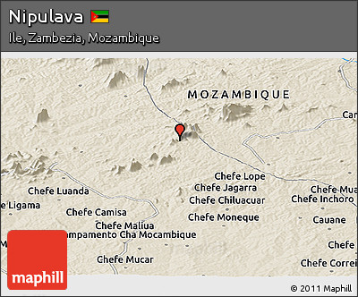 Shaded Relief Panoramic Map of Nipulava