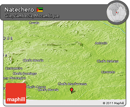 Physical Panoramic Map of Natechero