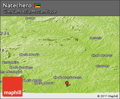 Physical Panoramic Map of Natechero