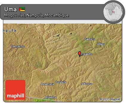 Satellite 3D Map of Uma