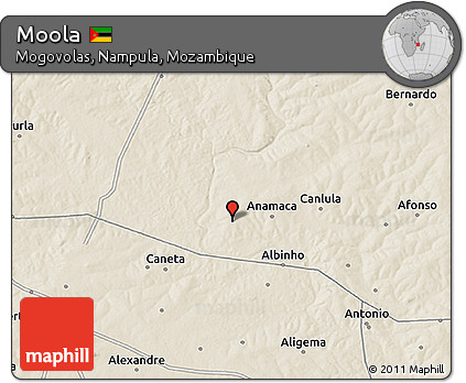 Shaded Relief 3D Map of Moola