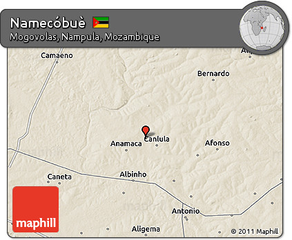 Shaded Relief 3D Map of Namecóbuè