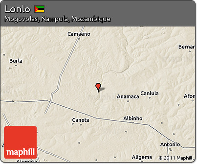 Shaded Relief 3D Map of Lonlo