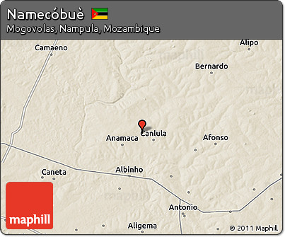 Shaded Relief 3D Map of Namecóbuè