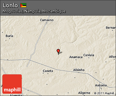 Shaded Relief 3D Map of Lonlo