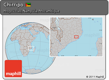Gray Location Map of Chirripo