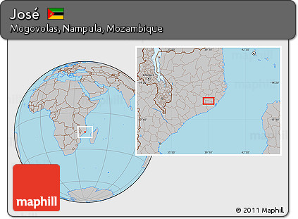 Gray Location Map of José
