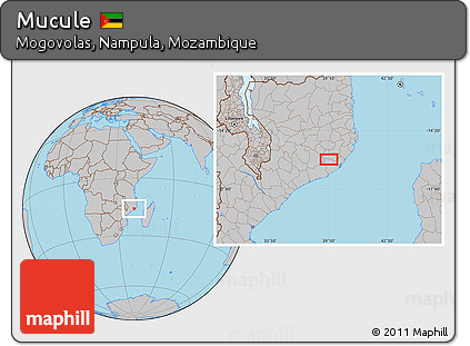 Gray Location Map of Mucule