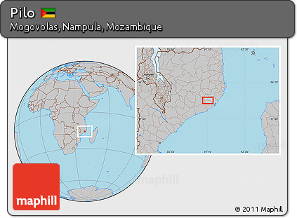 Gray Location Map of Pilo