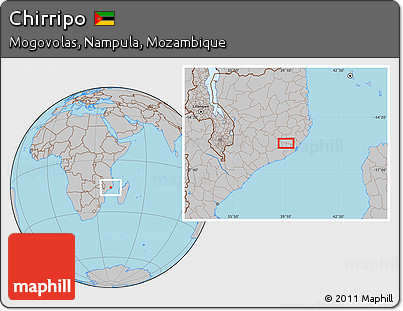 Gray Location Map of Chirripo