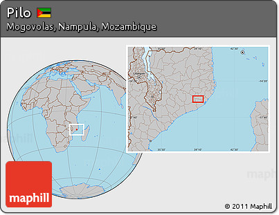 Gray Location Map of Pilo