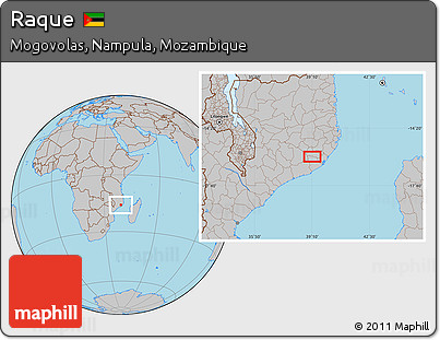 Gray Location Map of Raque