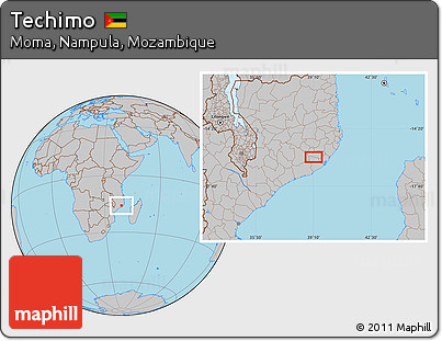 Gray Location Map of Techimo