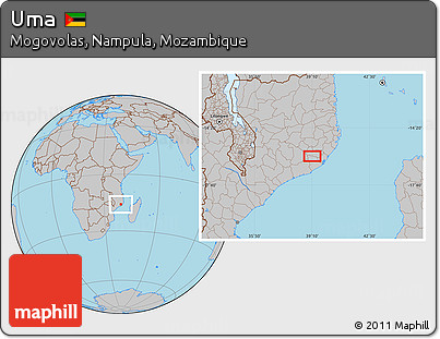 Gray Location Map of Uma