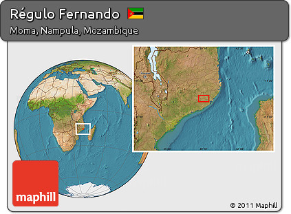 Satellite Location Map of Régulo Fernando