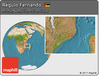 Satellite Location Map of Régulo Fernando