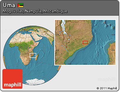 Satellite Location Map of Uma